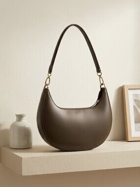 NEW Retro Moon Crescent Bag, Dark Chocolate Vegan Leather